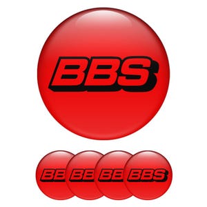 Set of 4 BBS Wheel Center Cap Decals Custom Car Rim Logo Stickers Self-Adhesive Vinyl Emblems for Wheel Hubcaps Easy to Apply