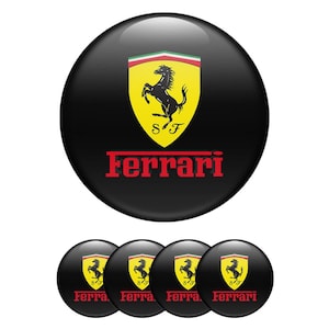Ferrari Wheel Center Cap Decals: 3D Vinyl Emblem Stickers - Set of 4