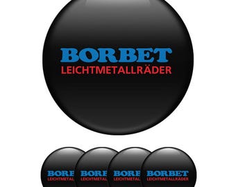 Borbet ホイールセンターキャップ デカール - 3D ビニールロゴ ステッカー 4枚セット