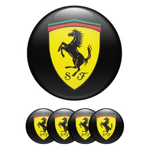 Ferrari Wheel Center Cap Decals: 3D Vinyl Emblem Stickers - Set of 4