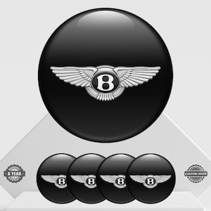 Set of 4 Bentley Wheel Center Cap Decals Custom Car Rim Logo Stickers Self-Adhesive Vinyl Emblems for Wheel Hubcaps Easy to Apply