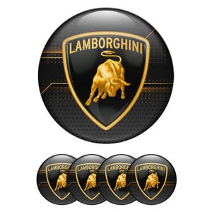 Set of 4 Lamborghini Wheel Center Cap Decals Custom Car Rim Logo Stickers Self-Adhesive Vinyl Emblems for Wheel Hubcaps Easy to Apply
