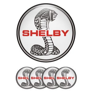 Set of 4 Shelby Wheel Center Cap Decals Custom Car Rim Logo Stickers Self-Adhesive Vinyl Emblems for Wheel Hubcaps Easy to Apply