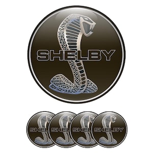 Set of 4 Shelby Wheel Center Cap Decals Custom Car Rim Logo Stickers Self-Adhesive Vinyl Emblems for Wheel Hubcaps Easy to Apply