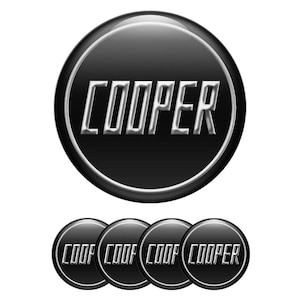 Mini Cooper Wheel Center Cap Decals: 3D Vinyl Emblem Stickers (Set of 4)