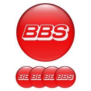 Set of 4 BBS Wheel Center Cap Decals Custom Car Rim Logo Stickers Self-Adhesive Vinyl Emblems for Wheel Hubcaps Easy to Apply