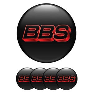 BBS Wheel Center Cap Decals: 3D Vinyl Car Rim Logo Stickers - Set of 4