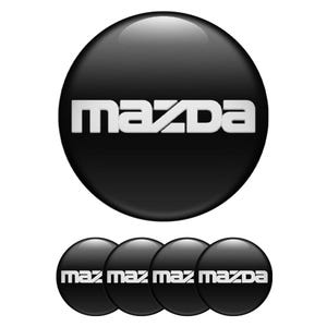 Set of 4 Mazda Wheel Center Cap Decals Custom Car Rim Logo Stickers Self-Adhesive Vinyl Emblems for Wheel Hubcaps Easy to Apply