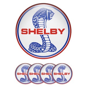 Set of 4 Shelby Wheel Center Cap Decals Custom Car Rim Logo Stickers Self-Adhesive Vinyl Emblems for Wheel Hubcaps Easy to Apply