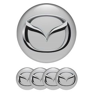 Set of 4 Mazda Wheel Center Cap Decals Custom Car Rim Logo Stickers Self-Adhesive Vinyl Emblems for Wheel Hubcaps Easy to Apply