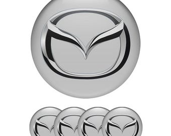 Set of 4 Mazda Wheel Center Cap Decals Custom Car Rim Logo Stickers Self-Adhesive Vinyl Emblems for Wheel Hubcaps Easy to Apply