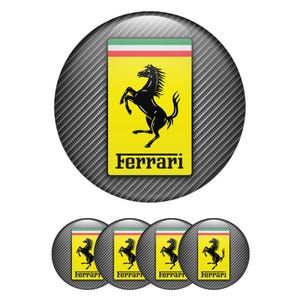 Set of 4 Ferrari Wheel Center Cap Decals Custom Car Rim Logo Stickers Self-Adhesive Vinyl Emblems for Wheel Hubcaps Easy to Apply