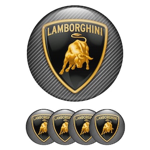 Set of 4 Lamborghini Wheel Center Cap Decals Custom Car Rim Logo Stickers Self-Adhesive Vinyl Emblems for Wheel Hubcaps Easy to Apply