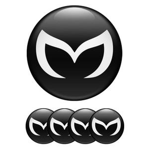 Set of 4 Mazda Wheel Center Cap Decals Custom Car Rim Logo Stickers Self-Adhesive Vinyl Emblems for Wheel Hubcaps Easy to Apply