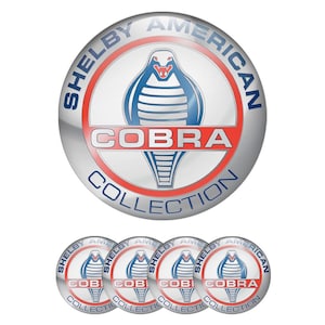 Set of 4 Shelby Wheel Center Cap Decals Custom Car Rim Logo Stickers Self-Adhesive Vinyl Emblems for Wheel Hubcaps Easy to Apply