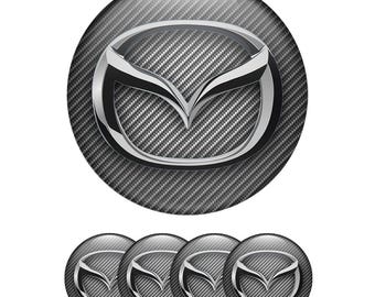 Set of 4 Mazda Wheel Center Cap Decals Custom Car Rim Logo Stickers Self-Adhesive Vinyl Emblems for Wheel Hubcaps Easy to Apply
