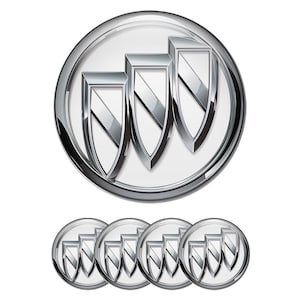 Set of 4 Buick Wheel Center Cap Decals Custom Car Rim Logo Stickers Self-Adhesive Vinyl Emblems for Wheel Hubcaps Easy to Apply