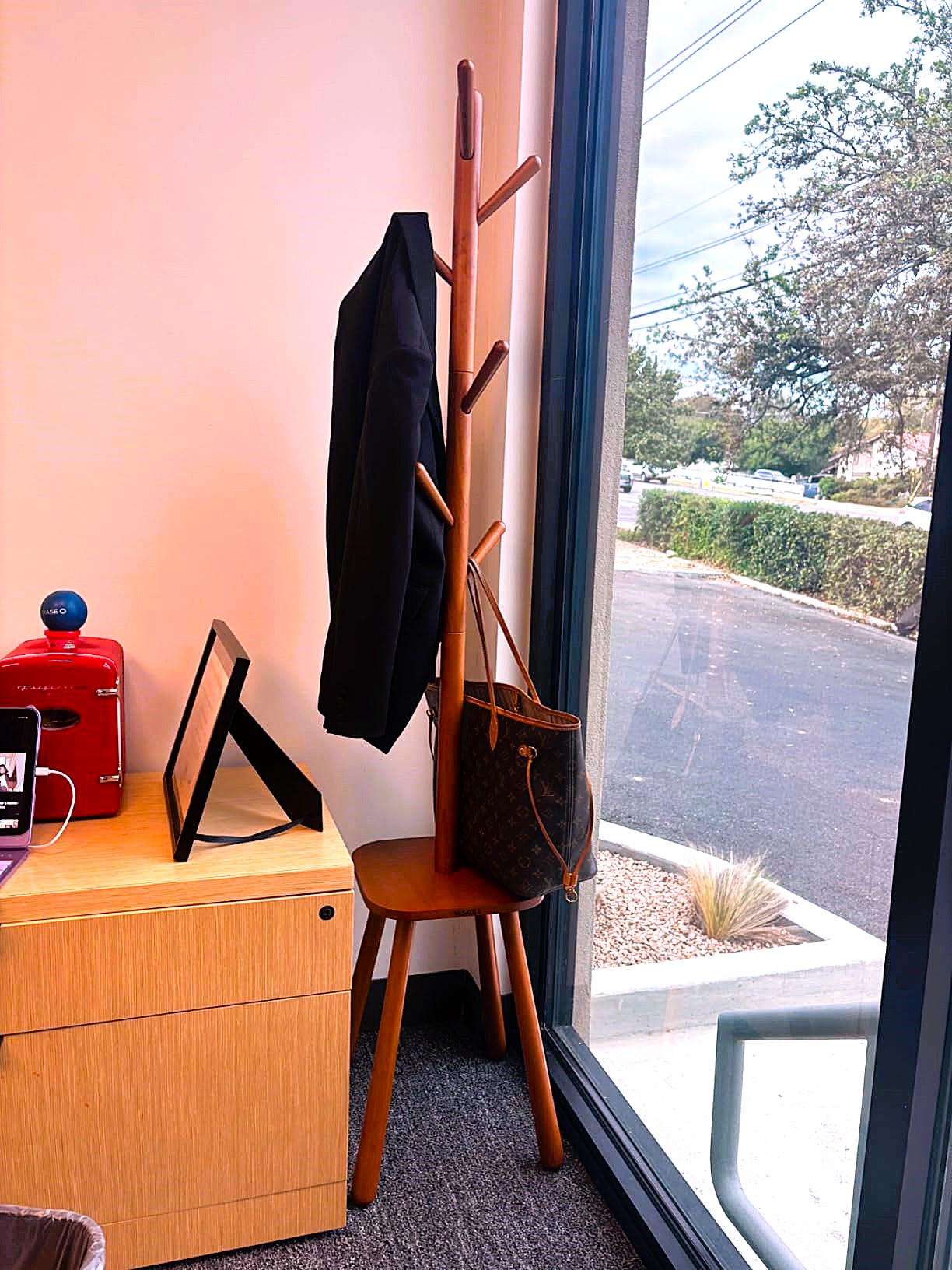 Wooden Coat Rack with Shelf: 8 Hook Entryway Organizer