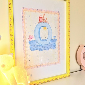 O is for Ocean kids letter prints wall art