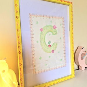 Arte de pared con letras infantiles "C is for Cactus"