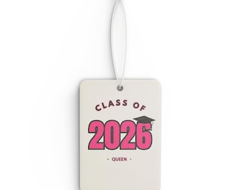 Ambientador para coche de la promoción de 2026 / Gorro de graduación rosa