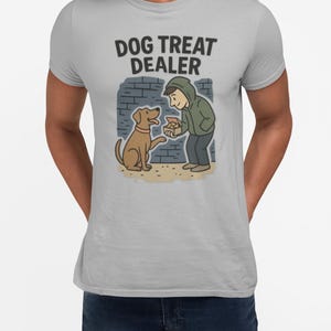 Dog Treat Dealer T-Shirt Funny Dog Lover Tee | Cartoon Pet Owner Shirt | Gift for Dog Dad or Dog Mom | Cute Dog Treat Humor Tee