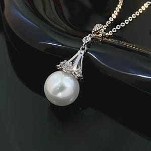 Mother of Pearl Pendant Necklace | 925 Sterling Silver Zircon Collarbone Chain Jewelry for Women