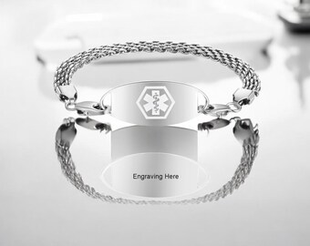 Personalized Stainless Steel Name Bracelet: Custom Engraved Bangle