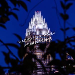 Uptown Charlotte, NC at Night  – Bank of America Tower Photo Print – Urban Wall Art (Unframed)