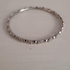 Vintage Silver Tone Bangle, Metal Bangle