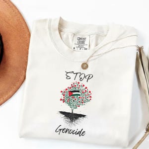 Camiseta com bandeira da Palestina Comfort Colors: gola redonda unissex