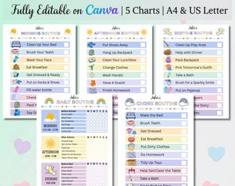 ADHD/ Neurodivergent Daily Routine Chart For Kids & Toddler, Printable Morning Evening Bedtime Daily Visual Schedule, Homeschool Schedule