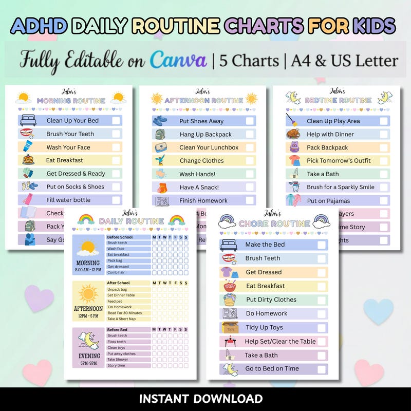 Kids Adhd Visual Schedule - Etsy