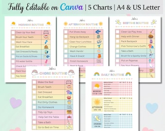 ADHD/ Neurodivergent Daily Routine Chart For Kids, Toddler, Printable Morning Evening Bedtime Daily Visual Schedule, Homeschool Schedule PDF