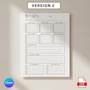 Editable ADHD Brain Dump, Printable Task List Template,  ADHD Daily Planner, Guided Planning Worksheets, Mind Clarity Sheet, Idea Organizer, adhd brain dump, adhd daily planner,  adhd planner, brain dump template, brain dump, brain dump planner, brain dump printable, task list, thought organizer, adult adhd planner, to do checklist