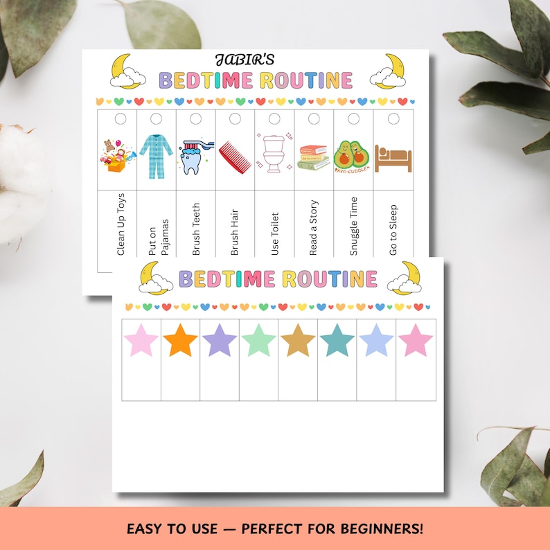 Kids Flip Routine Chart, Printable Morning Evening Bedtime Flip Chart ...