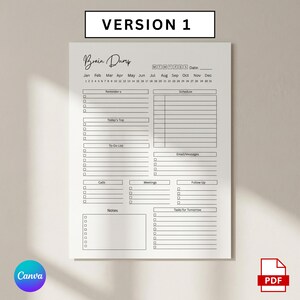 Editable ADHD Brain Dump, Printable Task List Template,  ADHD Daily Planner, Guided Planning Worksheets, Mind Clarity Sheet, Idea Organizer, adhd brain dump, adhd daily planner,  adhd planner, brain dump template, brain dump, brain dump planner, brain dump printable, task list, thought organizer, adult adhd planner, to do checklist