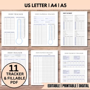 Debt Payment Tracker, Printable Journal & Planner Page, Debt Tracker, Debt Challenge, Load Tracker, Payoff Debt Tracker, Loan Payoff PDF