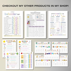 Editable Homeschool Checklist Template, Printable Homeschool Daily Schedule for Kids and Teens, Homeschooling Planner, Schoolday Routine PDF image 14