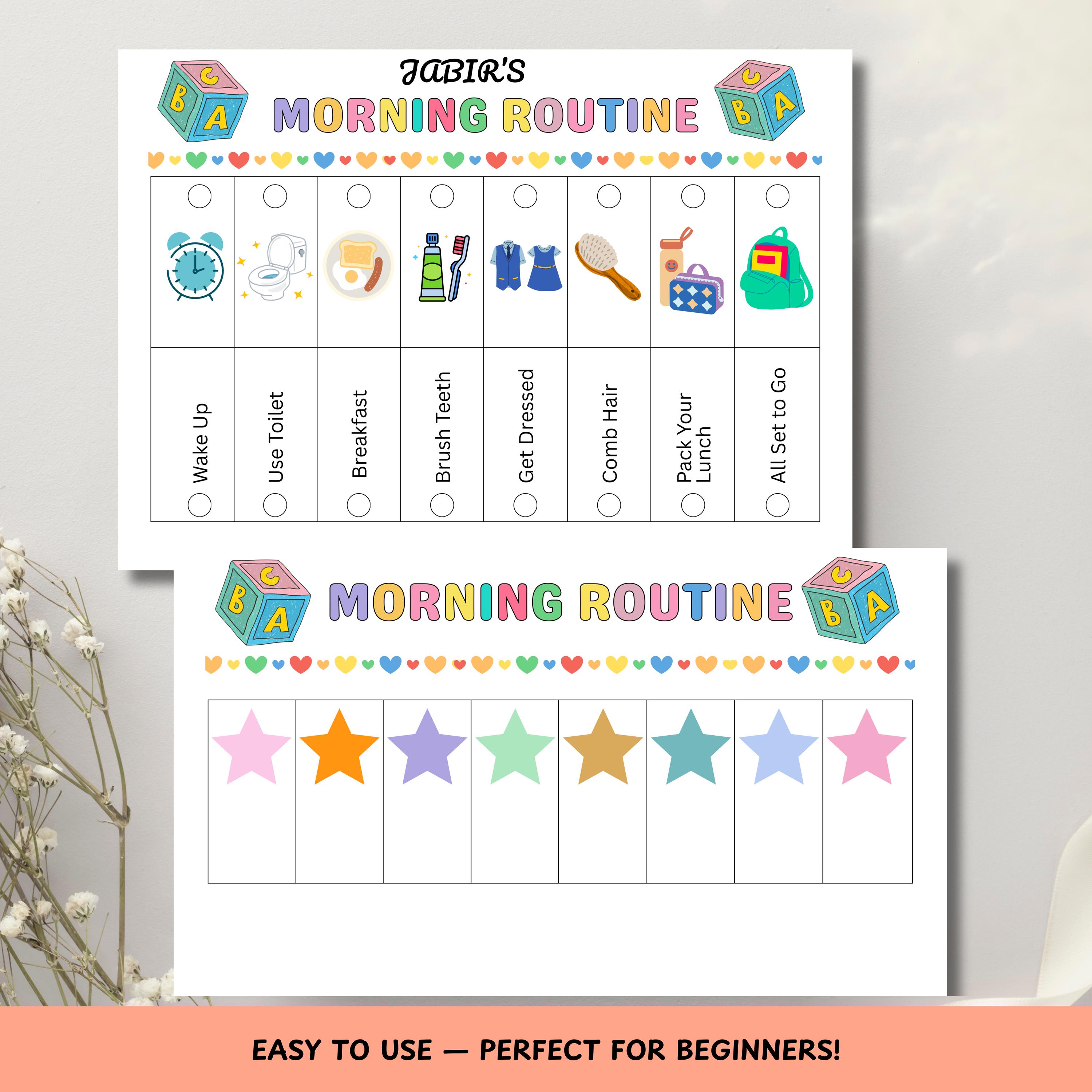 Kids Flip Routine Chart, Printable Morning Evening Bedtime Flip Chart ...