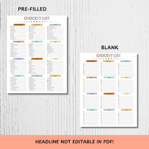 Editable Grocery List, Printable Master Grocery checklist, Blank Grocery template, Grocery Shopping List, Weekly meal planner Food Checklist, Grocery List Printable Colorful Grocery Shopping List Editable Master Grocery List, Grocery Checklist, Printable Grocery List, Editable Master grocery checklist, Online shopping list, Digital Grocery shopping list, Weekly meal planner Printable, Blank Grocery template, Food Tracker, Kitchen Checklist, Shopping Planner, Meal Prep Organizer, Pantry Inventory