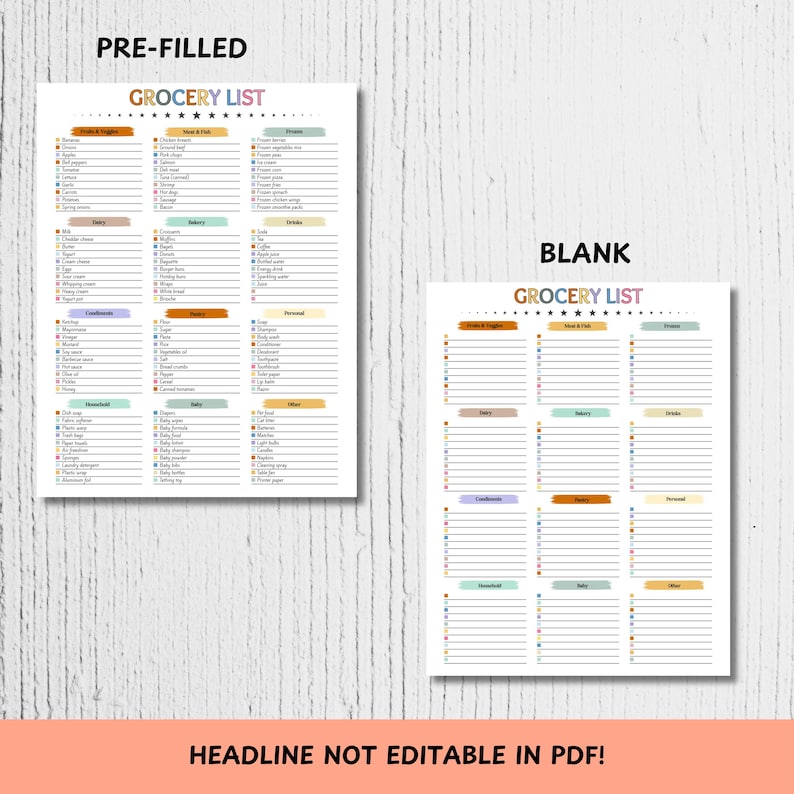 Editable Grocery List, Printable Master Grocery checklist, Blank Grocery template, Grocery Shopping List, Weekly meal planner Food Checklist, Grocery List Printable Colorful Grocery Shopping List Editable Master Grocery List, Grocery Checklist, Printable Grocery List, Editable Master grocery checklist, Online shopping list, Digital Grocery shopping list, Weekly meal planner Printable, Blank Grocery template, Food Tracker, Kitchen Checklist, Shopping Planner, Meal Prep Organizer, Pantry Inventory