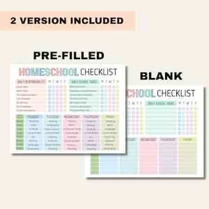 Editable Homeschool Schedule for Kids and Teens, Printable Homeschool Checklist Template, Daily Routine Chart, Homeschooling Reward Planner,Editable Homeschool Checklist, Printable, Digital, Homeschool Planner, Daily Schedule for Kids, Schoolday Routine, Student Template, PDF, Homeschool Checklist, Editable Homeschool Planner, Daily Schedule for Kids,  School Routine Printable, Daily Homeschool Checklist, Printable Homeschool Checklist Template, Homeschooling Planner, Editable in Canva