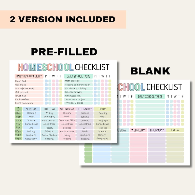 Editable Homeschool Schedule for Kids and Teens, Printable Homeschool Checklist Template, Daily Routine Chart, Homeschooling Reward Planner,Editable Homeschool Checklist, Printable, Digital, Homeschool Planner, Daily Schedule for Kids, Schoolday Routine, Student Template, PDF, Homeschool Checklist, Editable Homeschool Planner, Daily Schedule for Kids,  School Routine Printable, Daily Homeschool Checklist, Printable Homeschool Checklist Template, Homeschooling Planner, Editable in Canva