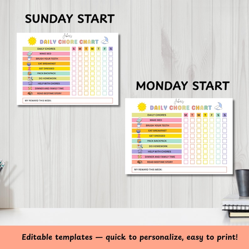 Visual Routine For Teenager ADHD/ Neurodivergent Daily Routine Chart for Kids & Toddler, Teens, Pre ...