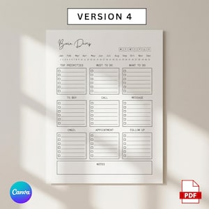 Editable ADHD Brain Dump, Printable Task List Template,  ADHD Daily Planner, Guided Planning Worksheets, Mind Clarity Sheet, Idea Organizer, adhd brain dump, adhd daily planner,  adhd planner, brain dump template, brain dump, brain dump planner, brain dump printable, task list, thought organizer, adult adhd planner, to do checklist