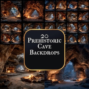 Prehistoric Cave Backdrop, Caveman Background, Stone Age Photography, Digital Background, Ancient Interior, Photo Prop, Cave Painting Scene