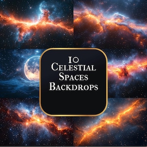 Celestial Space Digital Backdrop for Galaxy Photography Dreamy Starry Night Art Printable High-Quality Celestial Scene