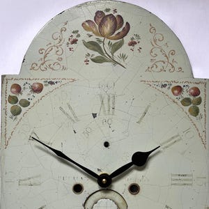 Original Revamped Hand-Painted Grandfather Longcase Clock Dial With Modern Movement