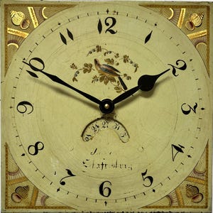 Original Revamped Hand-Painted Grandfather Longcase Clock Dial With Modern Movement